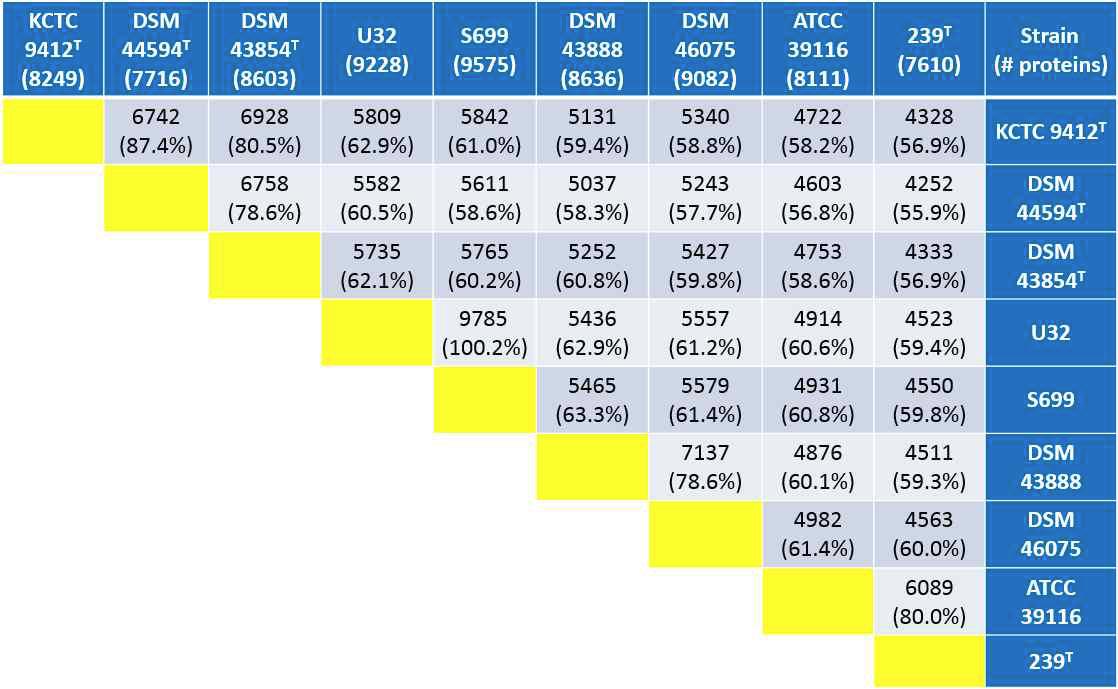 Proteome BLAST matrix.