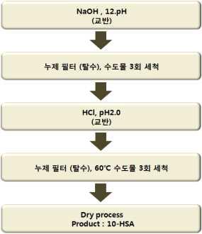 Pilot scale에서의 10-HSA분리정제 모식도.