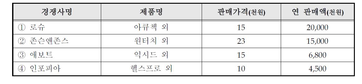 국내외 주요시장 경쟁사