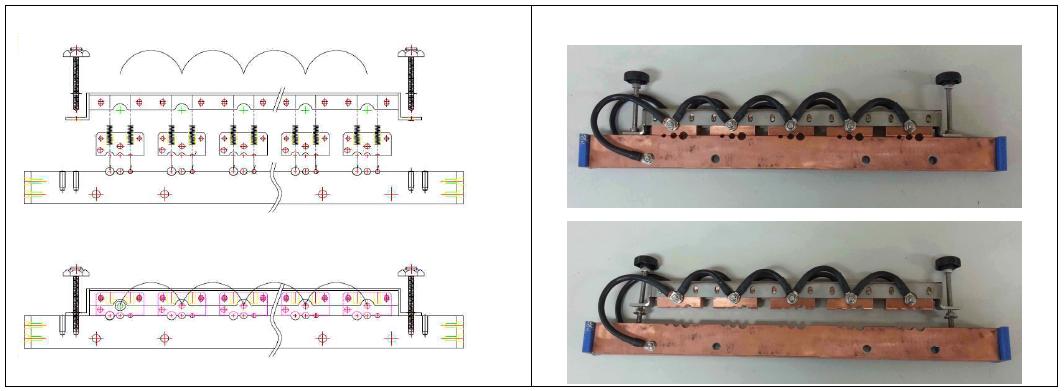 전해연마 부스바 덮개 클램핑 도면 및 가공품.