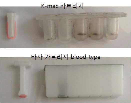 K-MAC과 타사의 카트리지 형태 비교