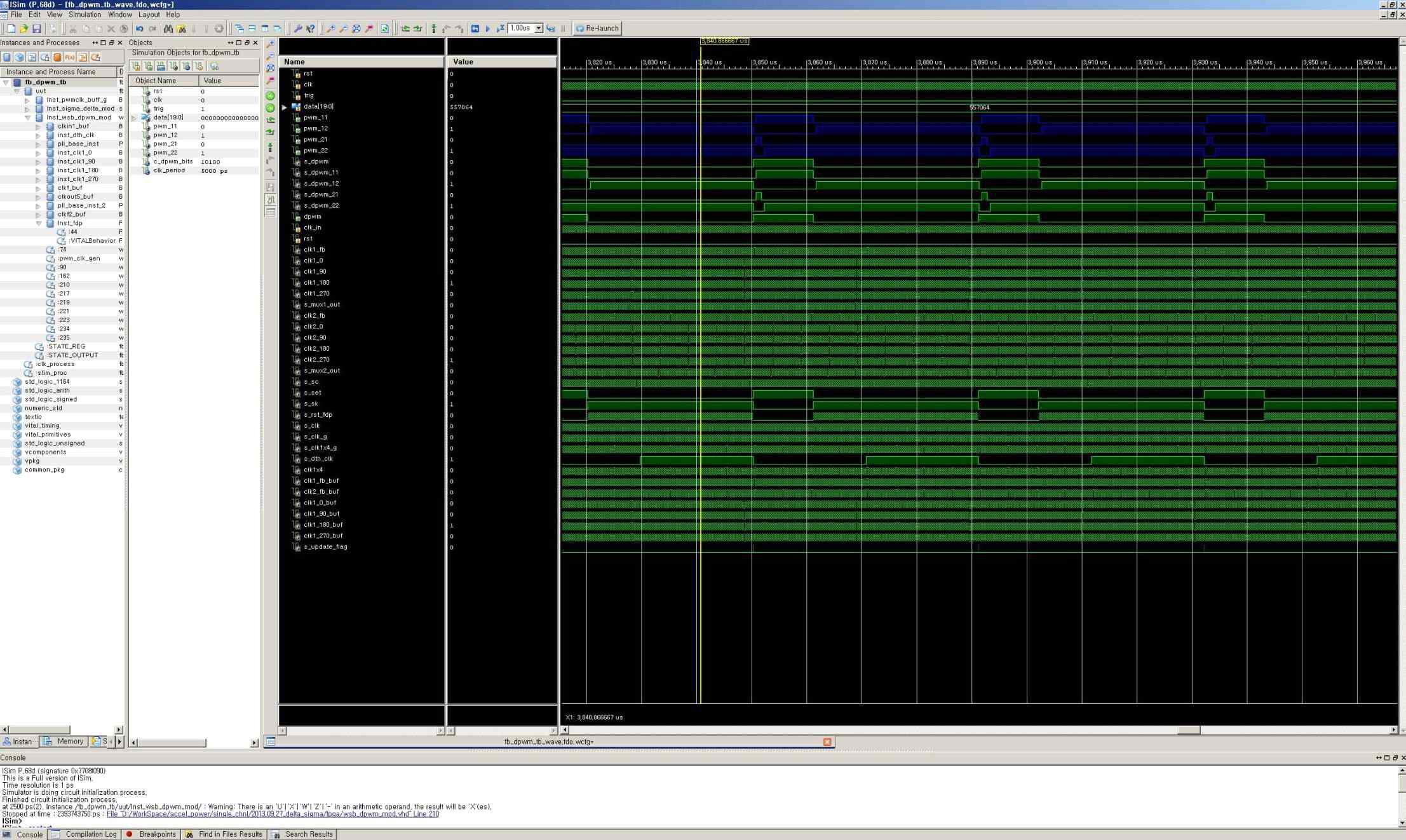 DPWM_VHDL 모델심 시뮬레이션