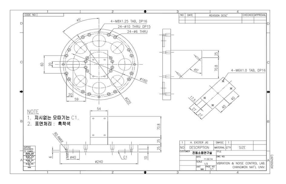 Exciter mounting JIG (X, Z axis)