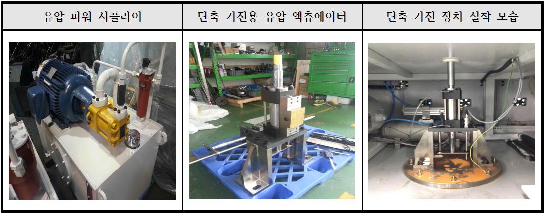 단축 가진장치 제작 및 실착 현황