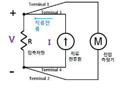 4 접점 프로브 저저항 측정 회로도