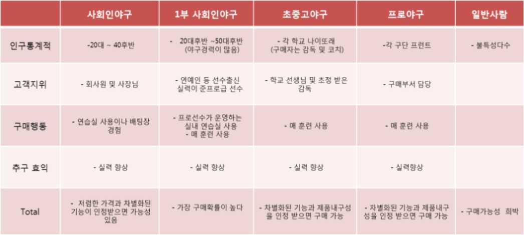 P.M 국내시장 세분화