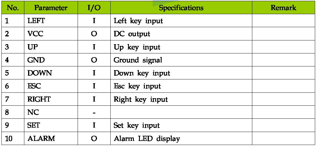KeyPAD 인터페이스 : 2.54mm-10pin-2열 핀헤더