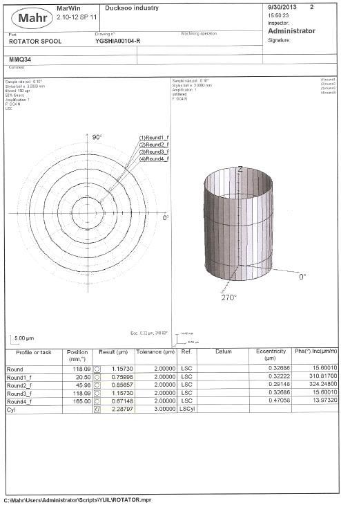 #3 SPOOL 진원도, 원통도 측정 DATA