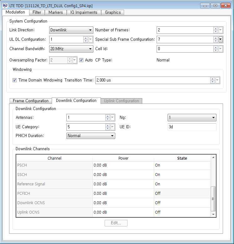 TD-LTE Downlink 신호 Setup 2