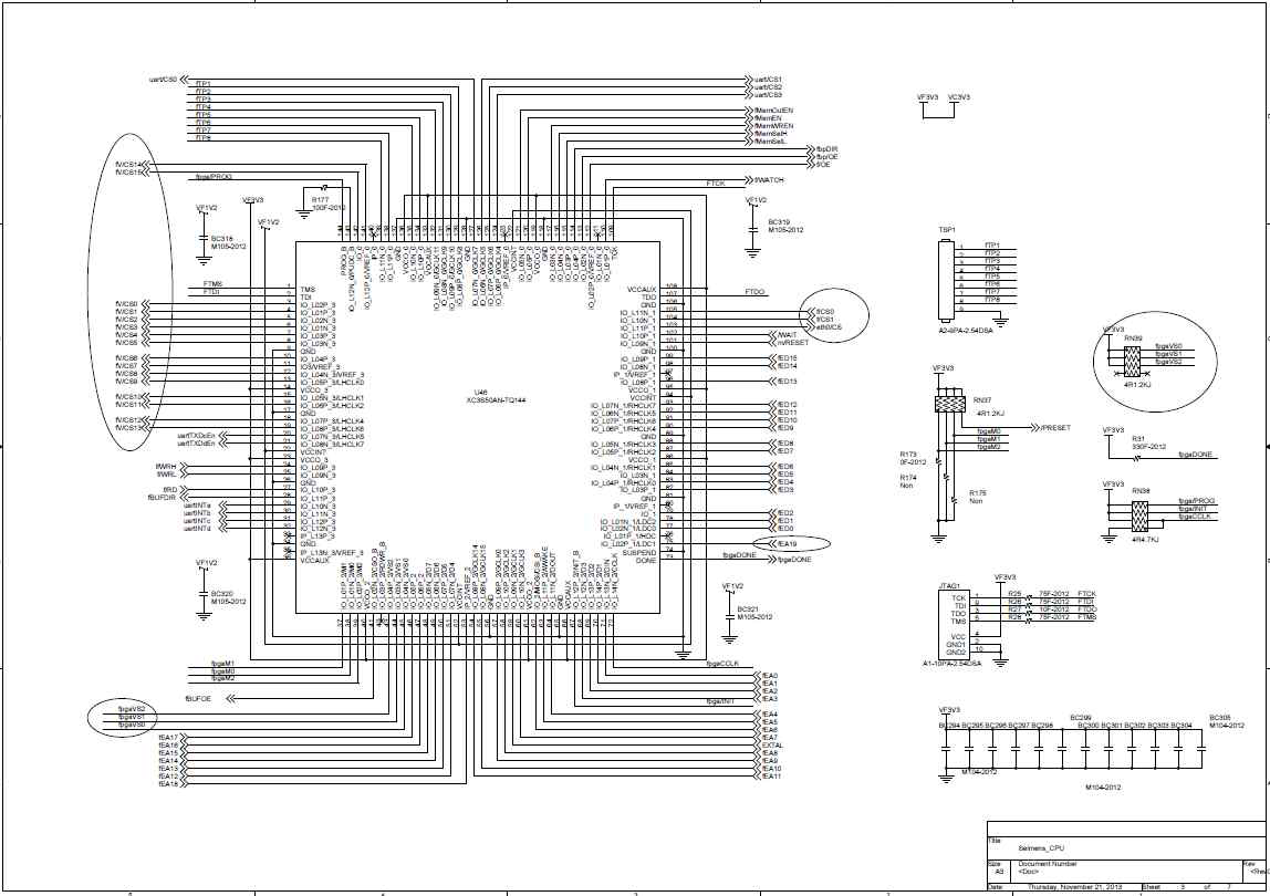 FUM511, FUM230 장착용 CPU 보드 회로 설계 (FPGA)