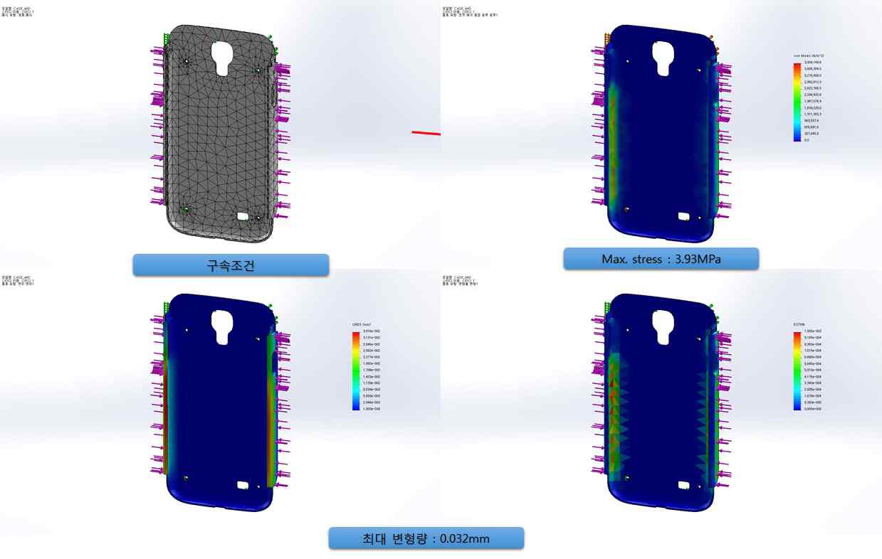 UV UV MID COVER 경계 조건 및 Mesh