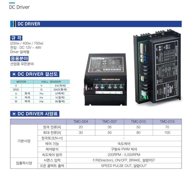 국내BLDC모터 드라이브(1kw)