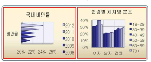 국내 비만률 및 연령별 체지방 분포