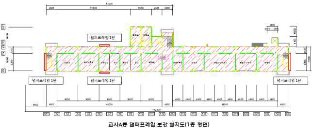 전단형 마찰댐퍼 제진시스템 설치도