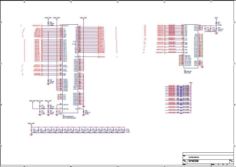 CPU module의 DDR, NAND부분 회로도