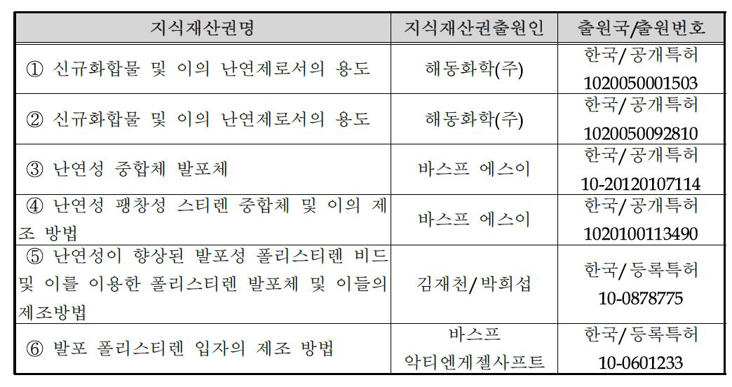 국내외 관련지식재산권 현황