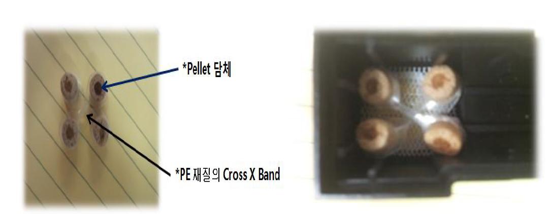 PE재질의 Cross X Band를 사용하여 Pellet 담체 고정