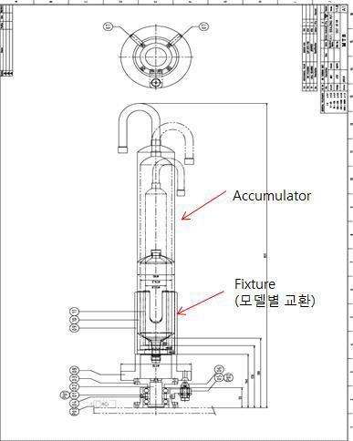 어큐뮬레이터 회전장치 및 Fixture