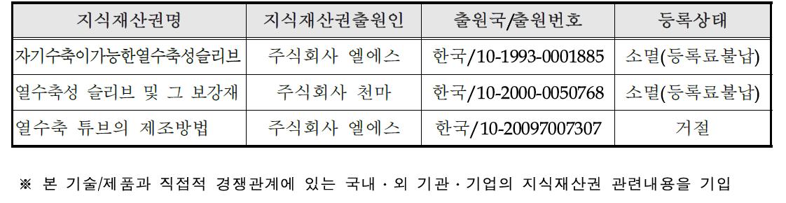 국내외 관련지식재산권 현황