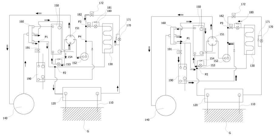 지열이용 Hybrid heatpump System (냉방운전모드)