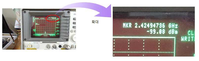 무선 수신 감도 테스트 결과 화면