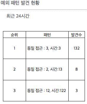 예외 패턴 발경 현황