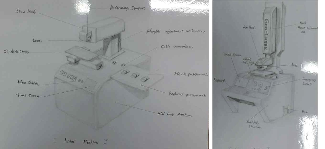 금형코어용 정밀제어 레이저 가공기 스케치