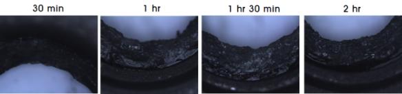 접합 시간에 따른 glass 표면 사진