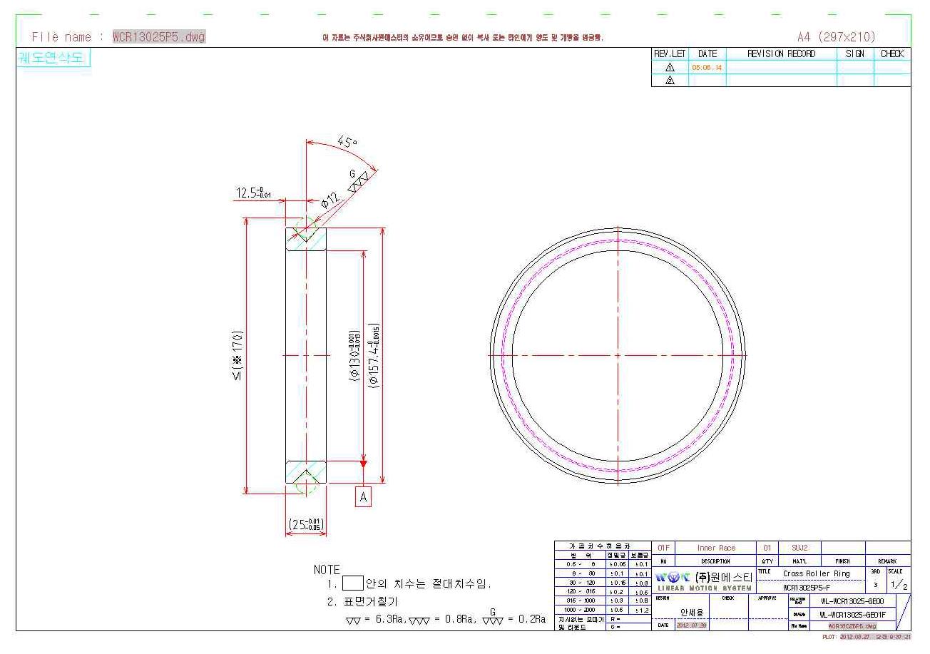 Ø130 내륜 설계도