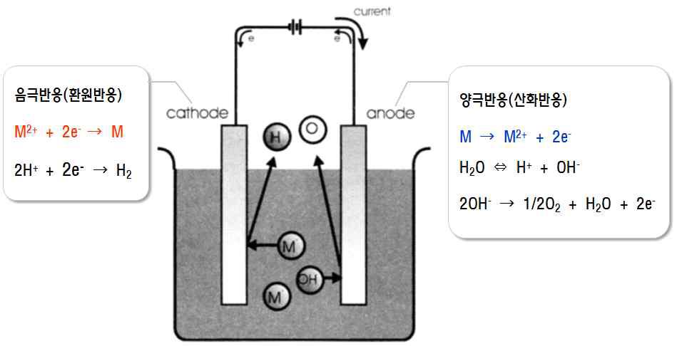 전기화학반응의 모식도