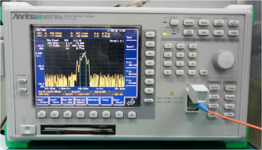 Spectral band width 측정을 위한 OSA 장비