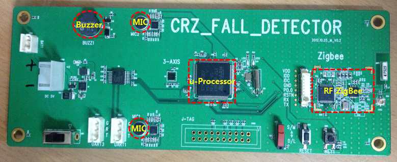 2차 제작된 낙상감지 센서 PCB