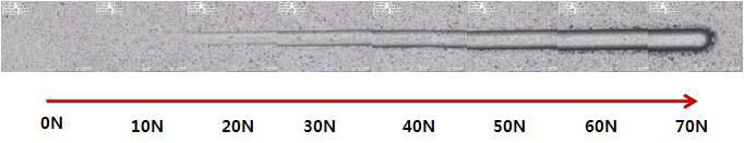CrN adhesion layer의 접합력 테스트 결과