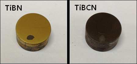 TiBN과 TiNCN 코팅 색상 비교(육안)
