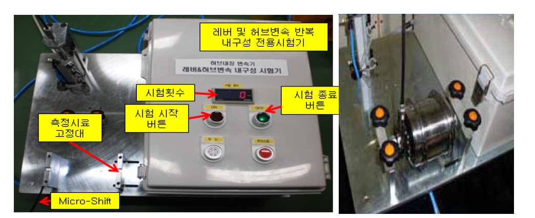 Shifting 및 허브 변속 반복 내구성시험 장치