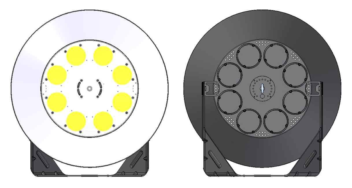 250W LED 투광등 정·후면도