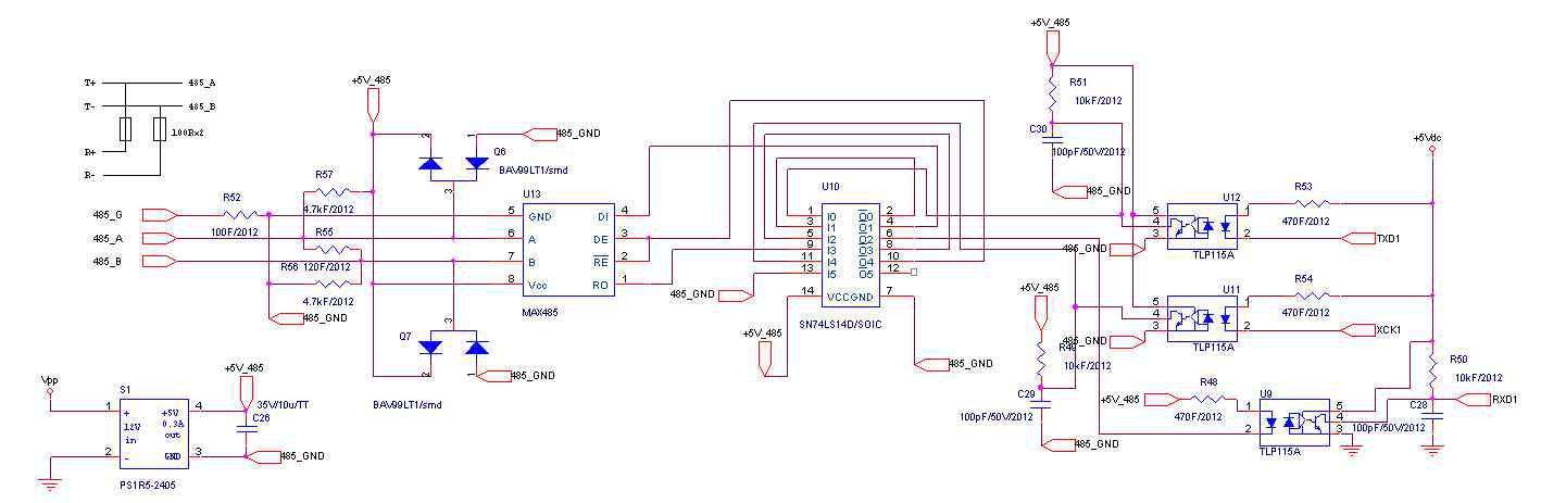 D. RS-485통신회로(Isolation circuit)