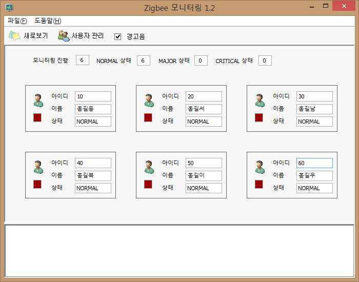 모니터링 GUI 메인 화면