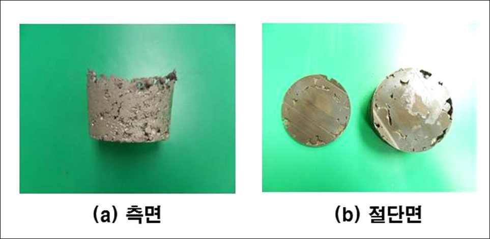 기공층이 대량 발생된 잉곳.