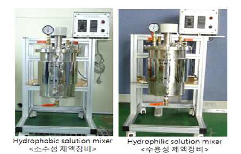 소수성 및 친수성 제액장비.