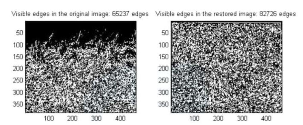 원본 영상 edge와 안개 제거 후 edge 수