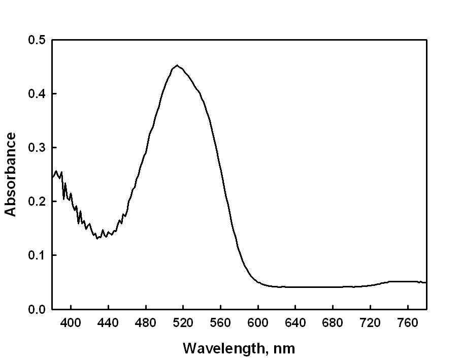 Targer E(m)의 UV-Vis Spectrum (λ : 514 nm)