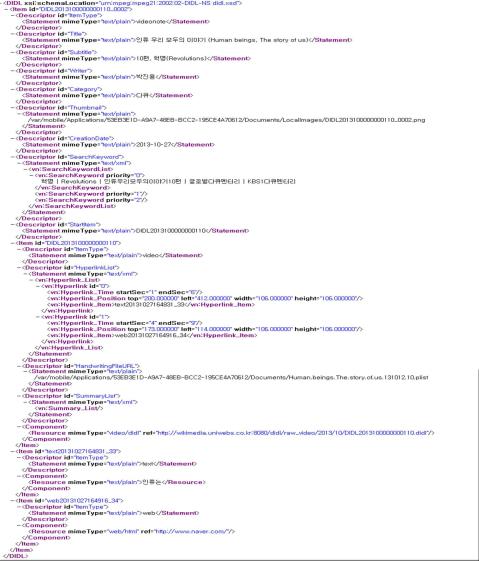 편집된 콘텐츠의 DIDL