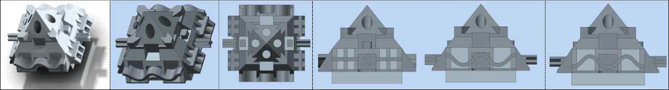 오버행 구조를 갖는 피라미드 모형의 3D CAD 모델 데이터