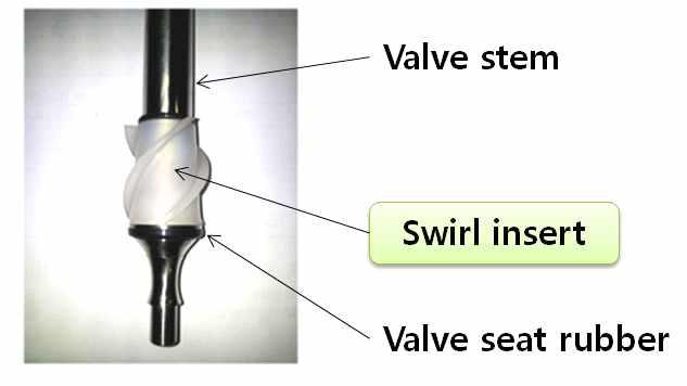 Swirl insert 장착 실물 사진