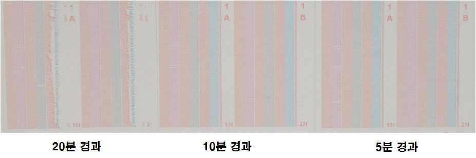 휴지 시간에 따른 노즐 막힘 현상 - 1차 테스트