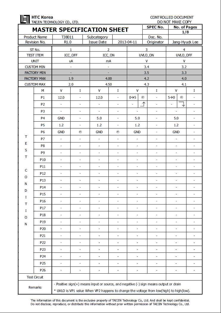 Test Specification