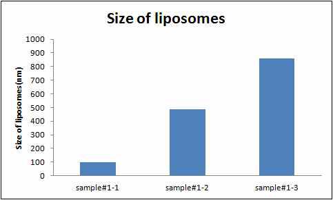 Particle Size Analyzer로 측정한 리포좀 싸이즈 비교