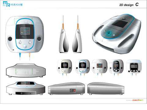 저강도 초음파 관절염 치료 장치의 2D 디자인 C