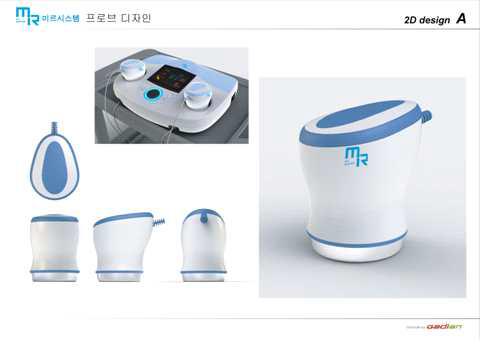 저강도 초음파 관절염 치료 장치의 프로브 2D 디자인 A